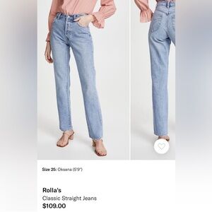 Rolla's Light Blue Straight Leg Jeans